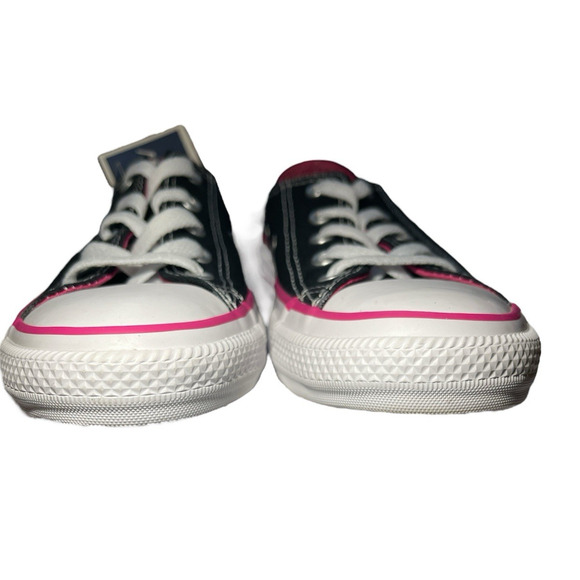 Converse Double Tongue Low Top Black Pink Sneakers Girls Juniors Size 1 654365F - Picture 4 of 12
